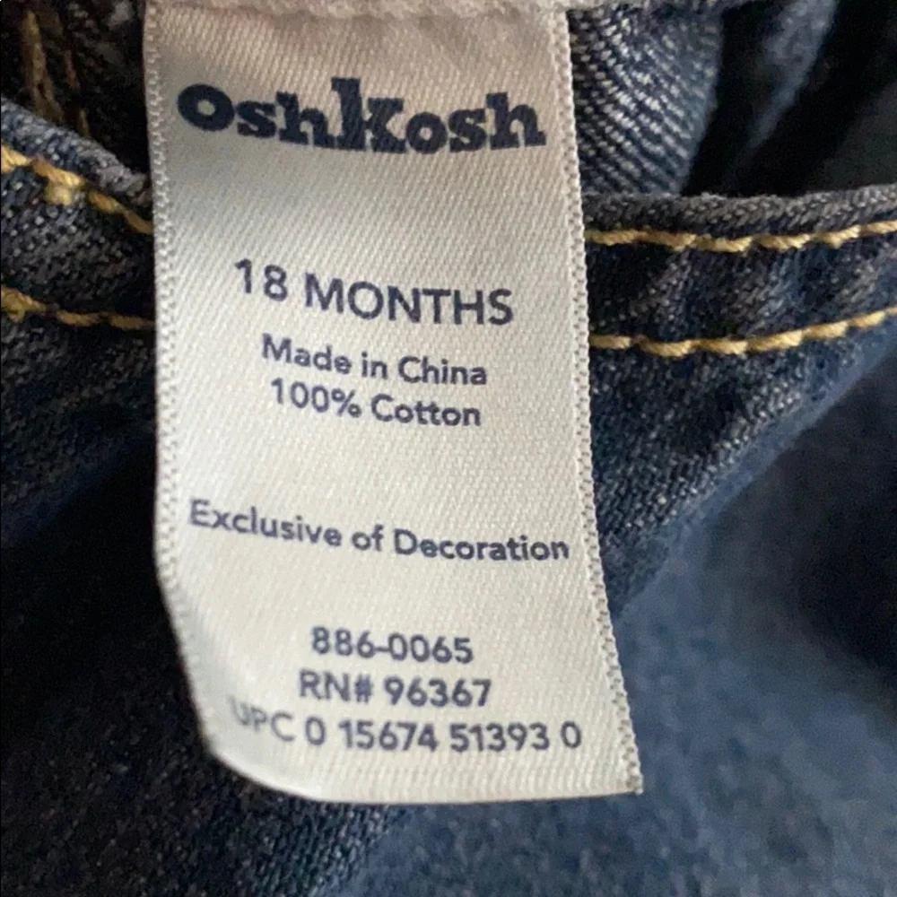 Osh Kosh Classic Denim Overalls 18M